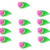 Kwiatek na listku (20szt.w opak.)(różowy ciemny) Średnica kwiatu z listkiem:4,5cm